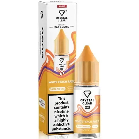 White Peach Razz Nic Salt E-Liquid by Crystal Clear Bar Salts 10ml - 10mg
